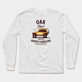 Oak Island, NC Surfboard Vacationing Long Sleeve T-Shirt